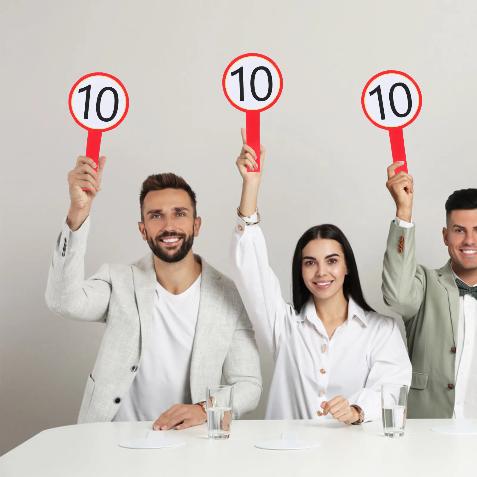8Pcs Scoreboard Professional Writable Handheld Whiteboard Double Side Blank Voting Scoring Board for Judges Competition Game