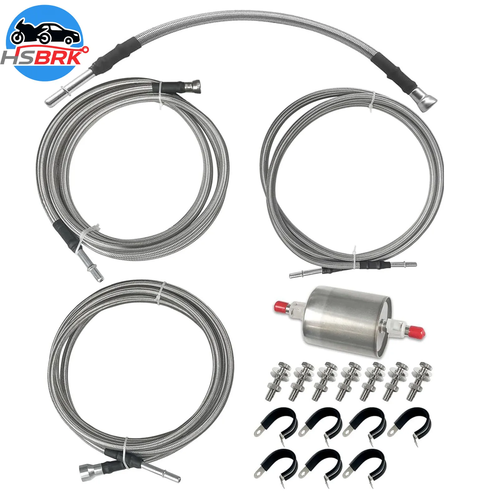 

819-840 Fuel Line Kit for Chevrolet Silverado GMC Sierra 1500 2500HD 3500 1999-2003 Stainless Steel Braided PTFE Fuel Hose