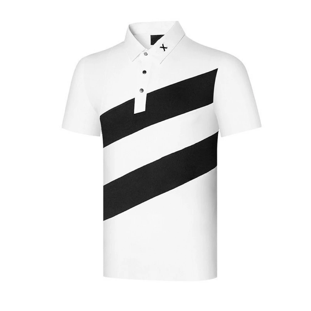 New Summer Golf T-shirt Short Sleeve Outdoor Sports Stripe Brand Golf Top Breathable Fashion Man Golf Clothing