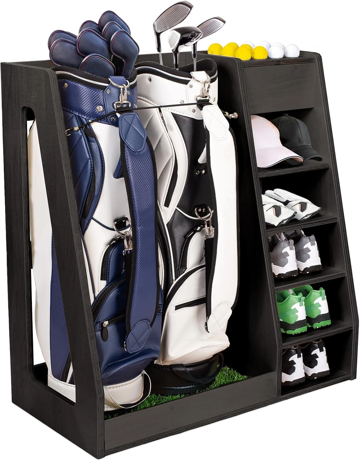 Golf Equipment Organizer For Garage - 골프백 2개 보관용, 자작나무 합판 목재