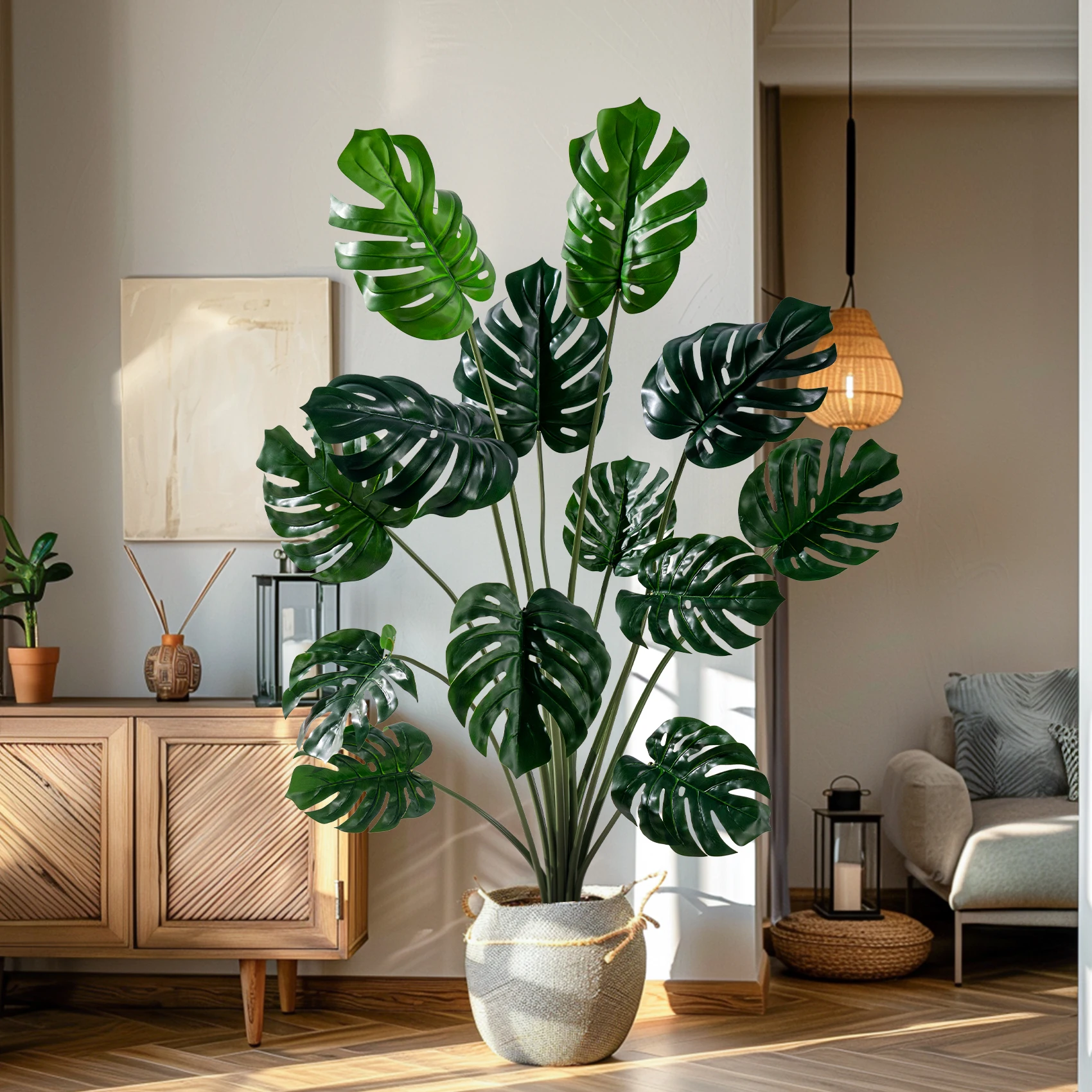 

Home Decor Artificial Green Sea Turtle Back Bamboo Pot Plants Plastic Simulation Easter Landscape and Office Decoration