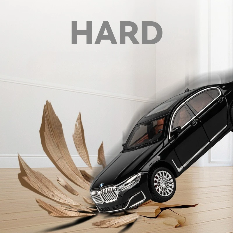 โมเดลรถอัลลอย BMW 760LI ขนาด 1/24 พร้อมเสียงเสียดสีและแสง ของเล่นเด็ก ของตกแต่งสะสมในร่ม TikTok