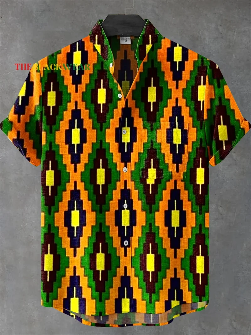 

Summer Octopus 3D Printed Linen Shirt Fashion Shirt Single breasted Short sleeved Hawaiian Shirt