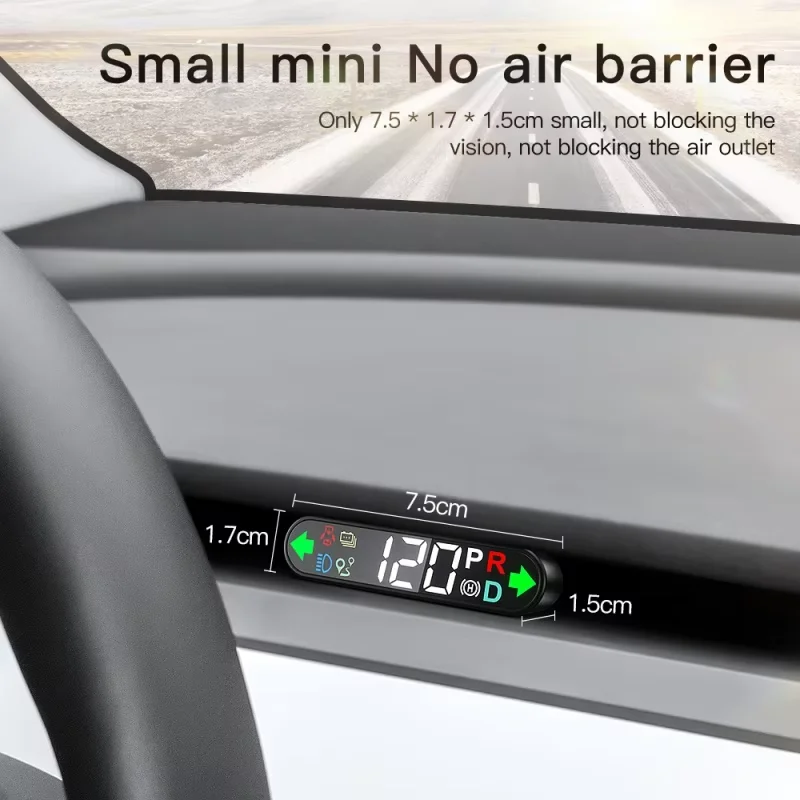 Model 3 & Model Y Head-up Display Embedded Design LED HUD Display Real-time Speed, Car Gear, Turn Signal