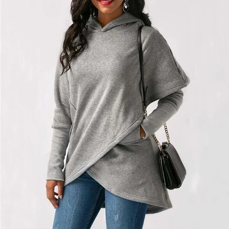 Spring and Autumn Clothing Simple Commuting European and American Long Sleeved Hoodie Tops Hoodie for Women
