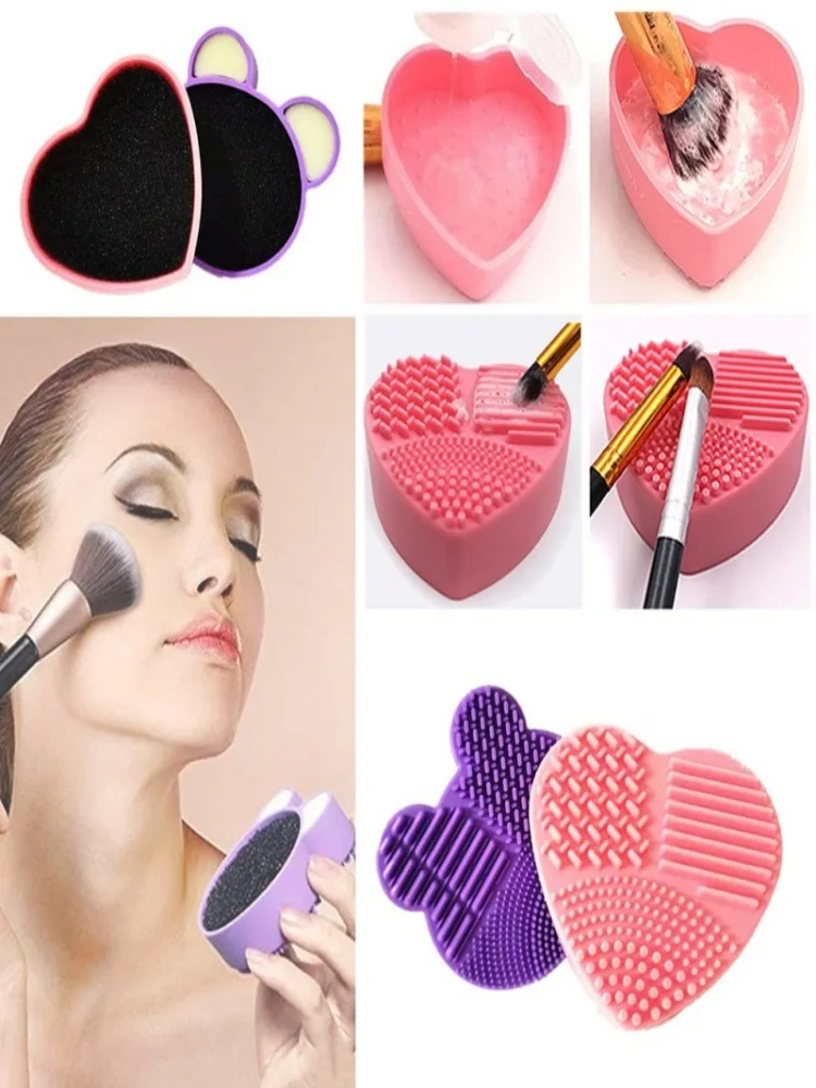 أداة تنظيف مستحضرات التجميل، علبة تنظيف مستحضرات التجميل، لمفتاح ألوان الفرشاة الجافة والتنظيف الرطب
