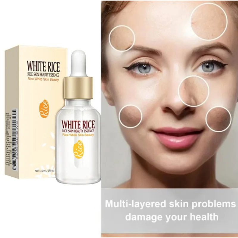 

White Rice Face Serum Shrink Pores Brightening Whitening Cream Anti Aging Lines and Wrinkles for Glowing Skin Firm Care Essence