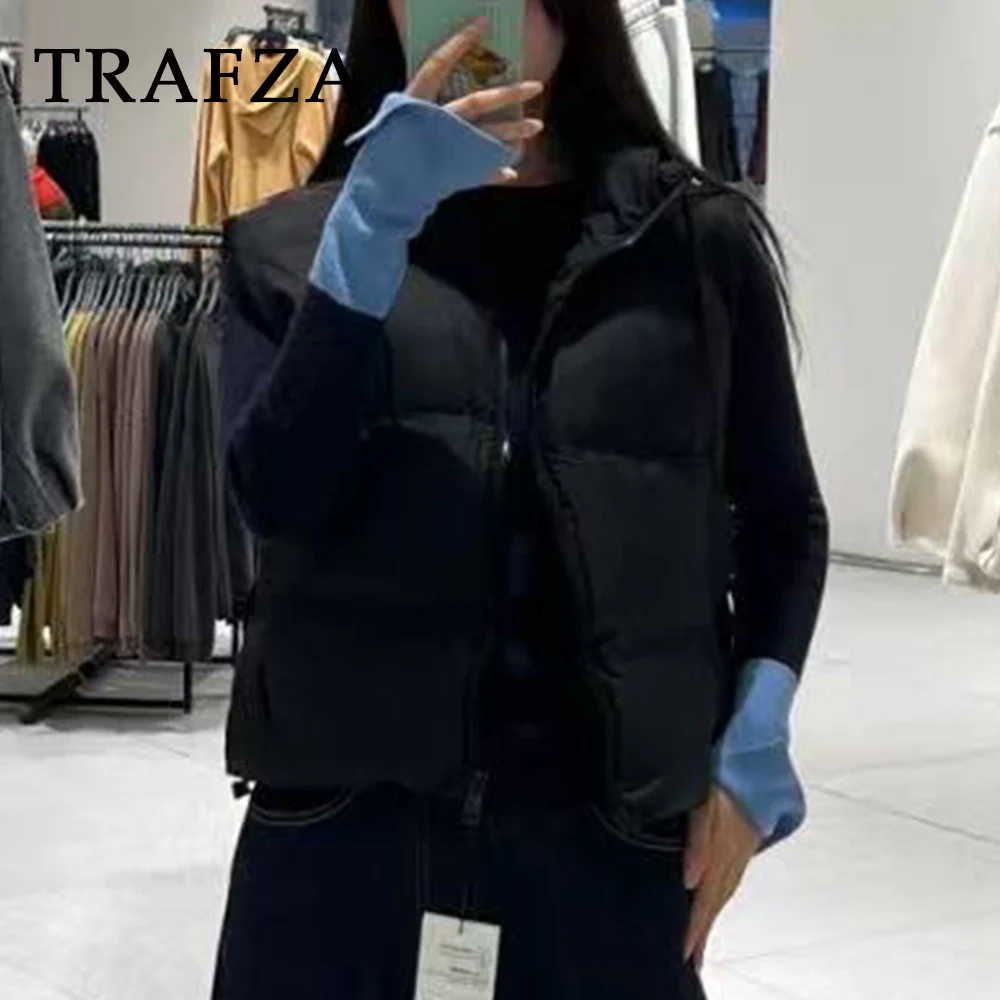 

KONDALA 2025 Autumn Casual Vest Jacket Women Zipper PU Waistcoat Pockets Loose Jackets Fashion Female Fall Sleeveless Outwears
