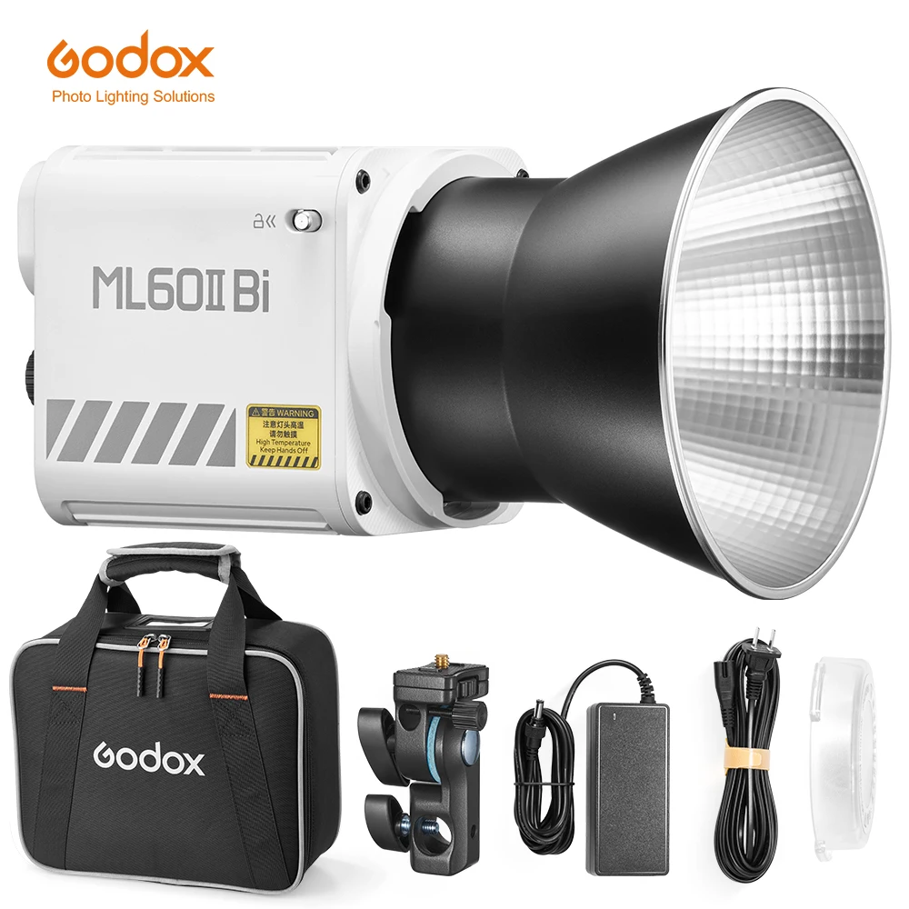 

Godox ML60II BI 2800K -6500K LED Video Light Silent Mode Portable Brightness Adjustment Support Li-ion Outdoor LED Upgraded Lamp