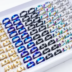 20Pcs/Lot Fashion Punk Spike Rivet Stainless Steel Rings for Men Women Personality Jewelry Accessories Party Gifts