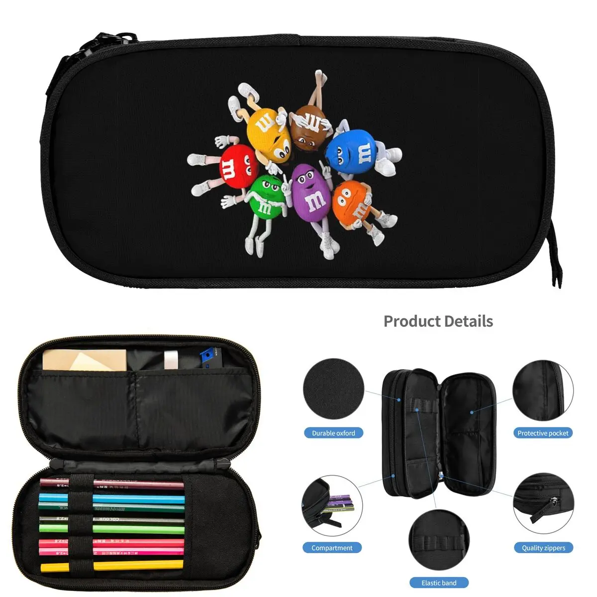 

Детские пеналы с персонажами M и M для студентов, подарки, коробка для ручек, сумка для карандашей, большой пенал для хранения, держатель для ручек