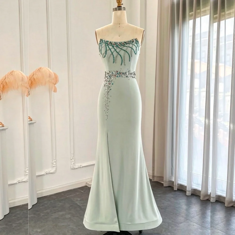 

Customized Formal Casual Jersey Sequined Trumpet Strapless Long Dresses Bespoke Occasion Sizes Available