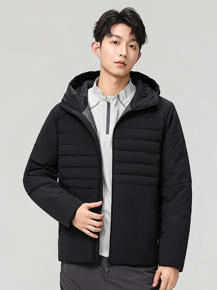 

Rn Мужская пуховая куртка с капюшоном Thiened для занятий спортом на открытом воздухе, защита от зимы и тепла, повседневная ветрозащитная конструкция