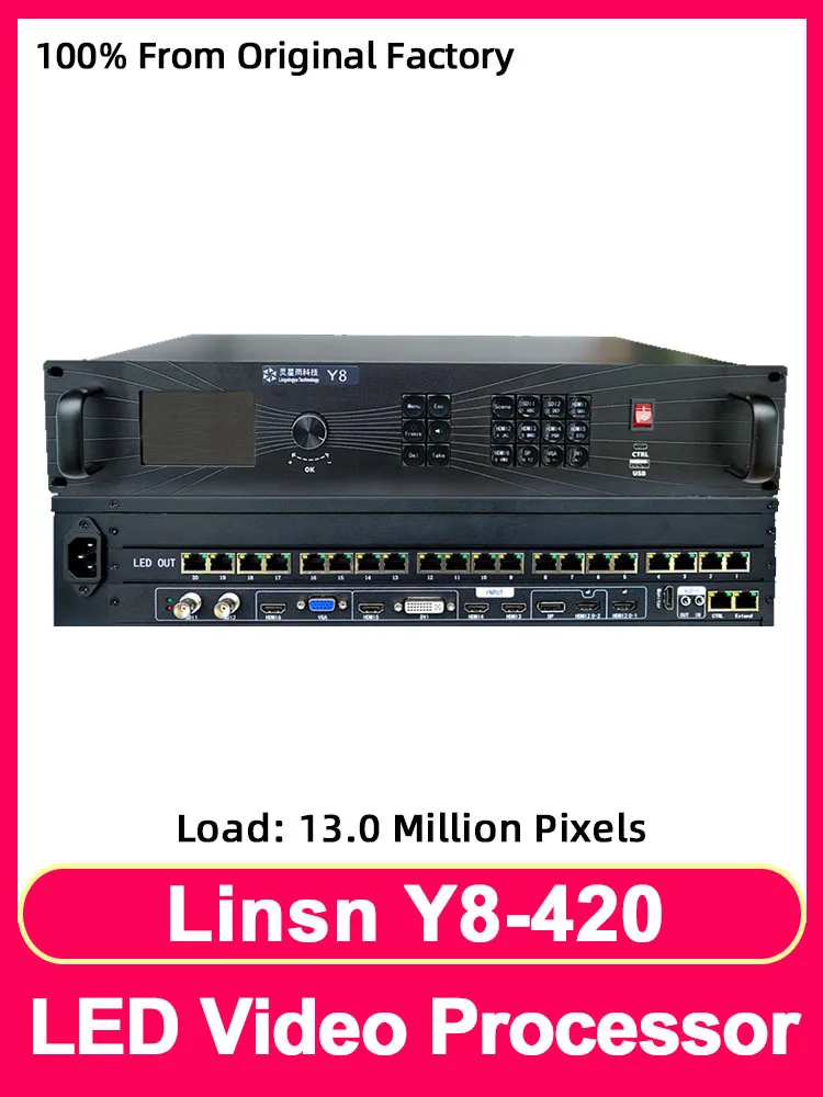 

Linsn Y8-420 Video Processor RGB Full Color Module LED Display Screen Controller Supports HDMI2.0 1.2 DP VGA DVI Signal Input