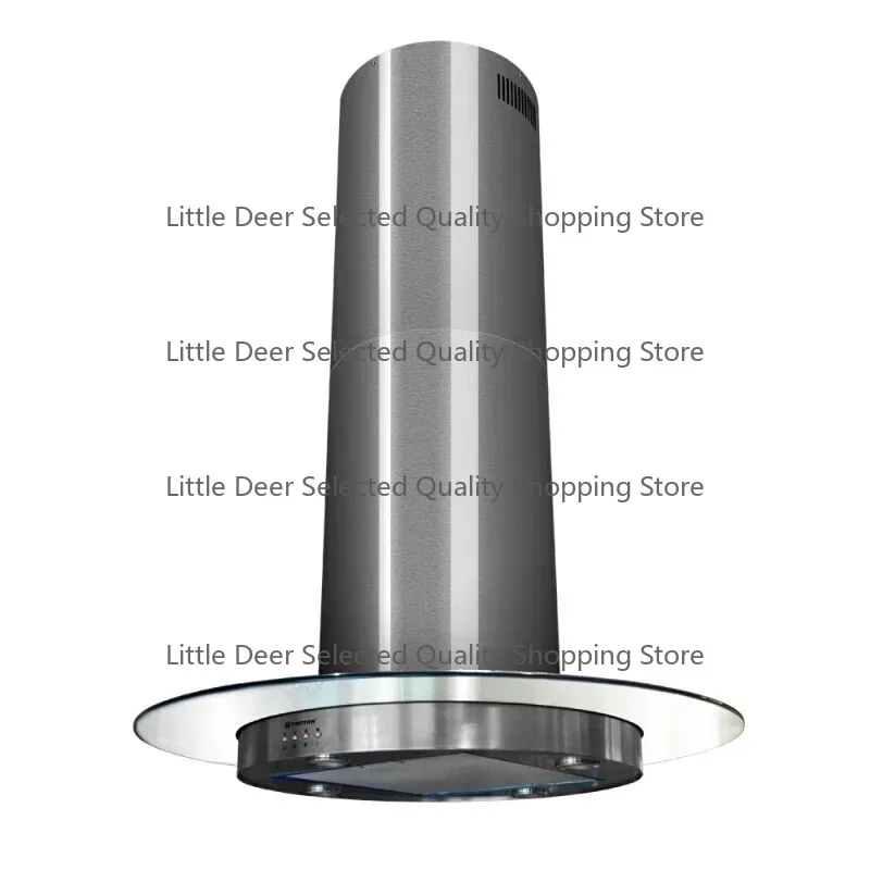 -style Range Hood High Suction Round Stainless Steel Glass Silent Chimney Range Hood
