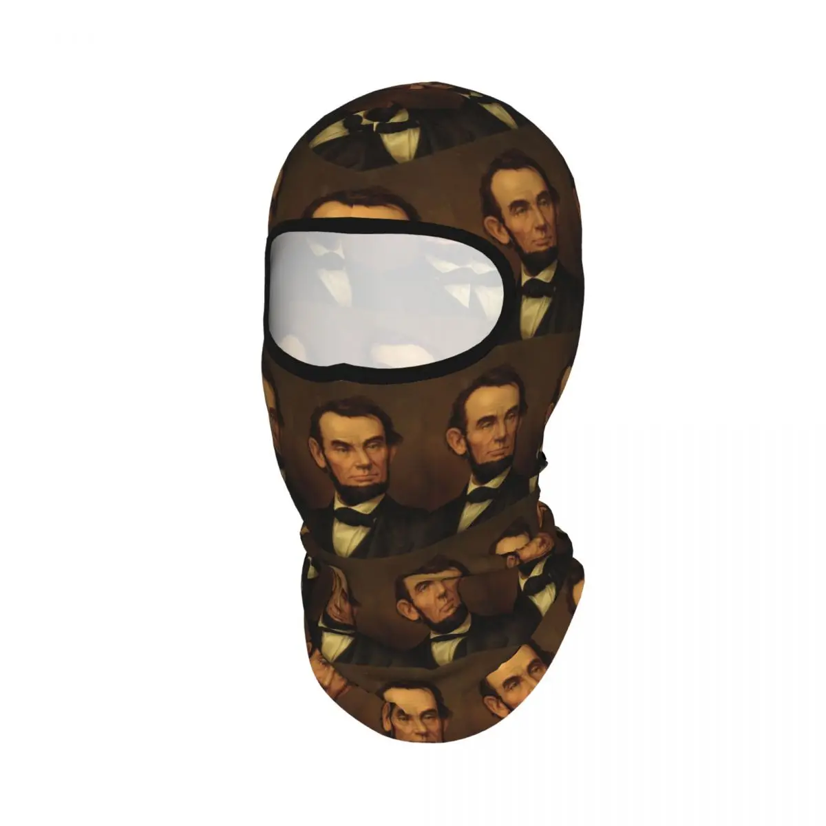 Abraham Lincoln Bust Portrait Breathable Thin Balaclava Full Face Mask Sun Protection Neck Gaiter For Motorcycle Cycling