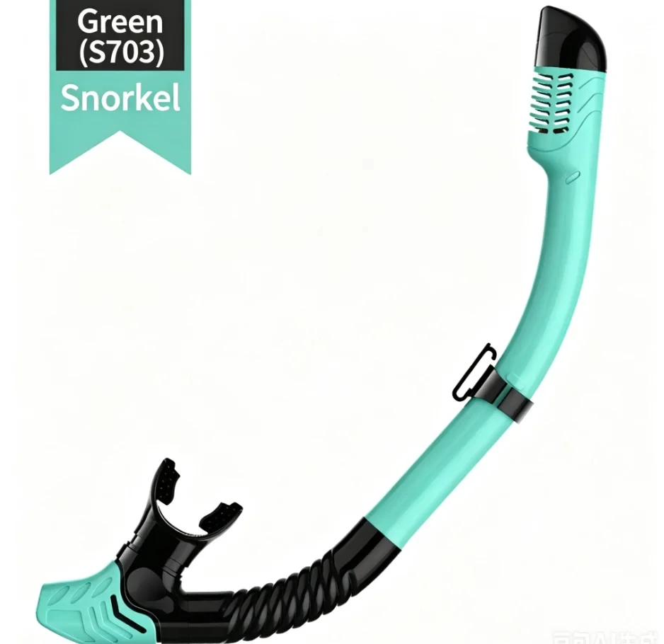 Vollständig trockener Schnorchel, leicht atmbarer Tauchschnorchel für Tauchen, Freitauchen, Schwimmen, Top-Trockenventil, Mundstück aus lebensmittelechtem Silikon – Detail 2