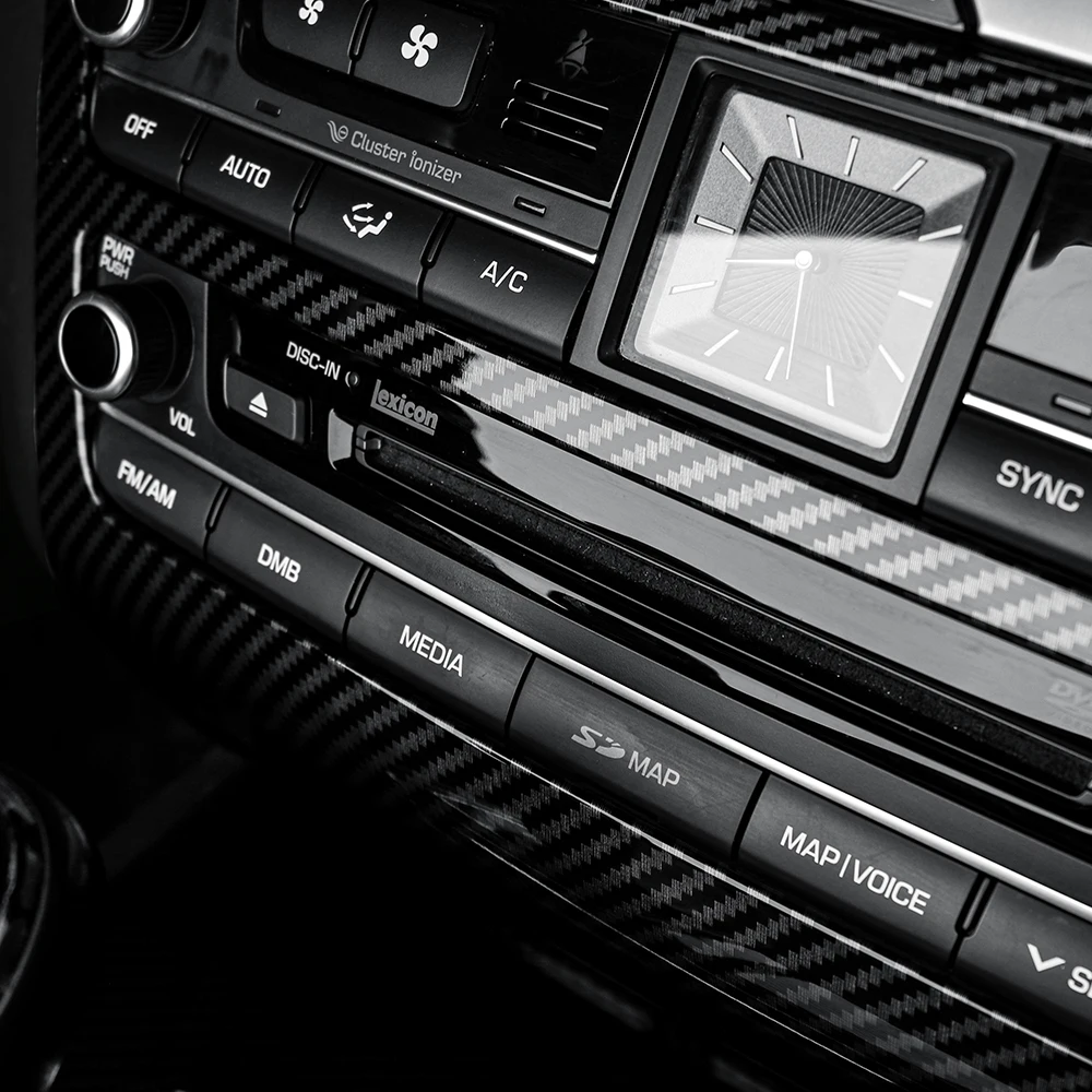 Car Tuning Carbon Fiber ABS Air conditioning Switch Adjustment Frame Cover Trim Accessories For Genesis G80 DH 2015-2020 LHD