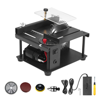 Multi-Functional Table Saw Mini Desktop Saw Cutter Electric Cutting Machine with Saw Blade Grinding Wheel Adjustable-Speed Angle