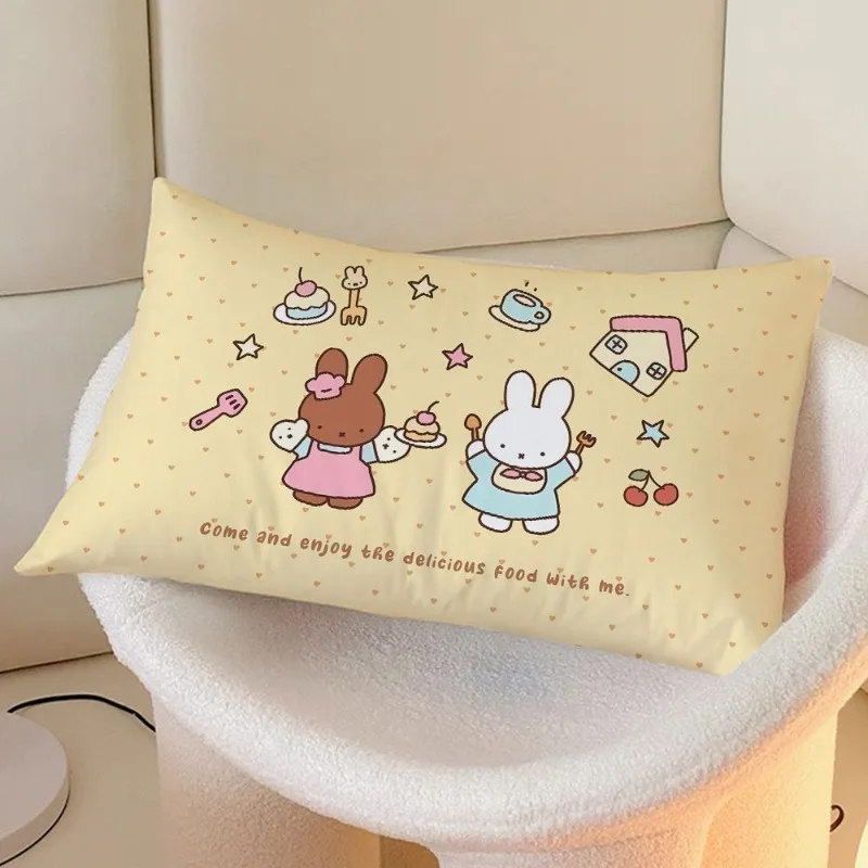 Cartoon Kawaii New Style Living Room Sofa Ins Style Pillow Soft Skin-friendly Cushion Thick Fabric Comfortable Good Looks Miffy