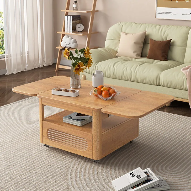 Multifunctional coffee table folding, dining table integrated simple modern living room movable side table