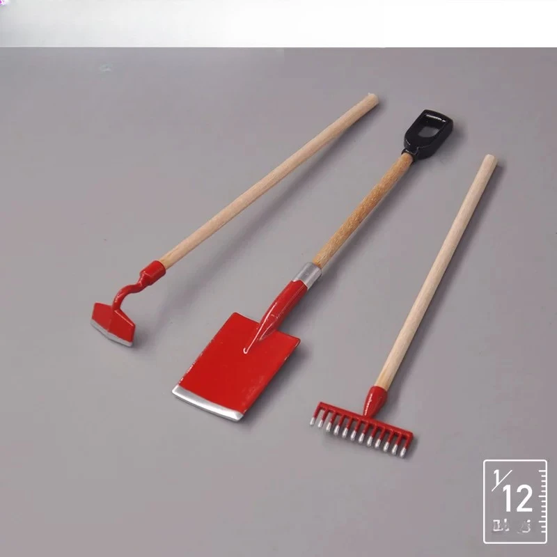 Handmade 1/12 Scale Shovel Hoe Labor Tools Hardware Tools Scene Accessories Suitable for 6inch Action Figure Doll