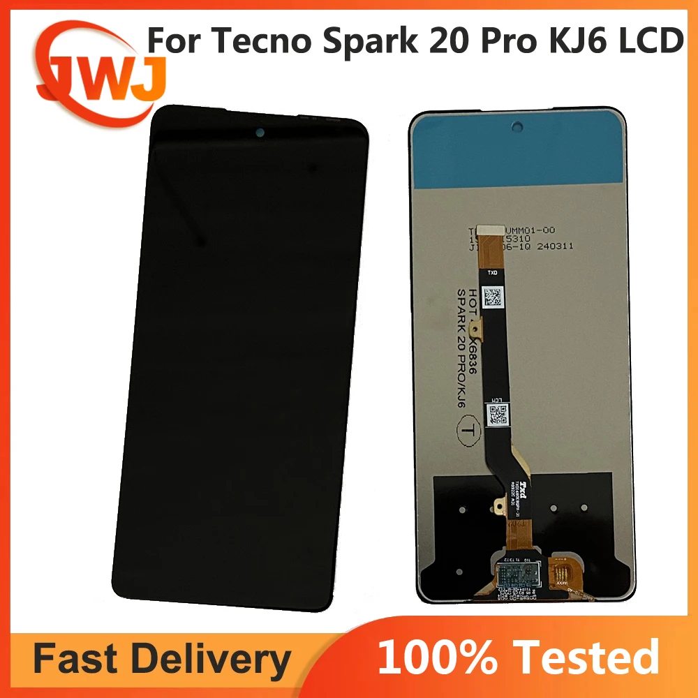 For Tecno Spark 20 Pro KJ6 LCD Touch Screen Digitizer Assembly Replacement;New;100% Original Tested For Replacement Parts+Tool