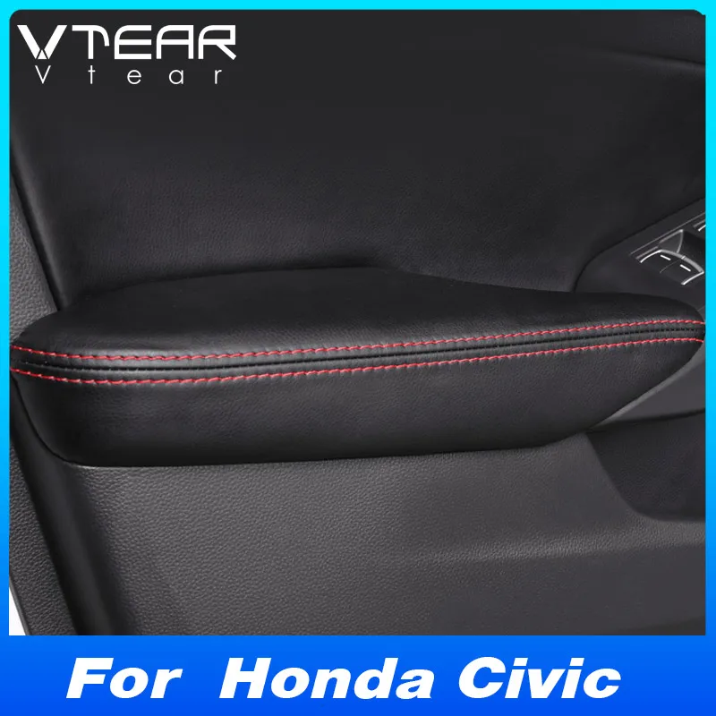 Para 11th honda civic fe 2022 2023 interior do carro porta guarnição painel braço proteção de couro do plutônio lid, acessórios de decoração do carro