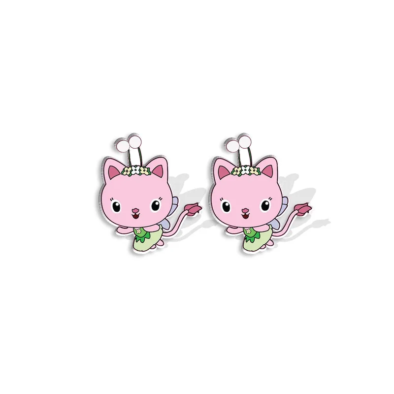 Gabby Dollhouses Girls Stud Earrings Earing Jewelry Charms Eardrop Cartoon Anime Accessories New Kids Birthday Cute Fashion Gift