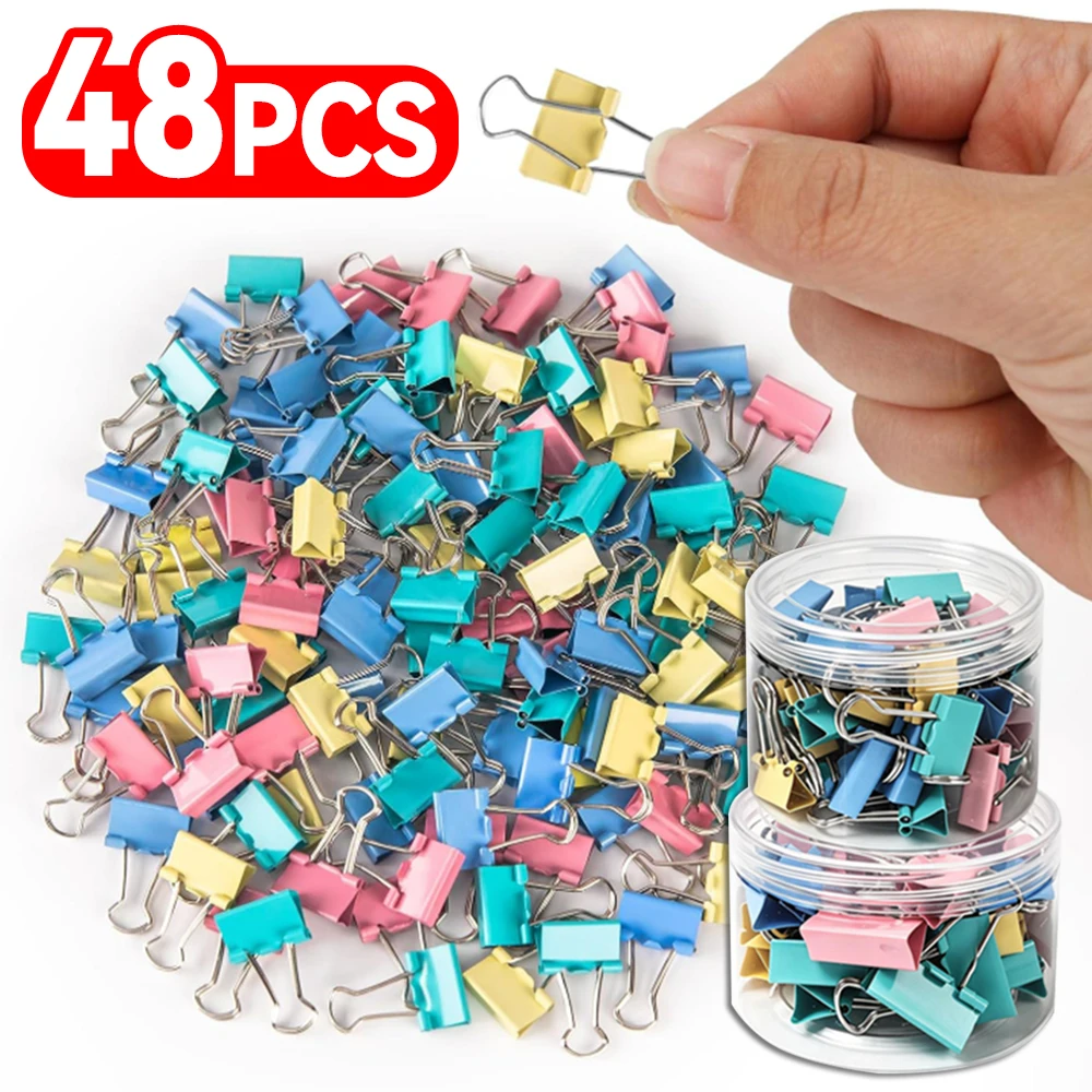 Easy Carry/Ideal Convenient Test Paper Binder Mixed Color Long Tail Clip Folders 48-24Pcs for Office Supplies 19mm / 25mm / 32mm