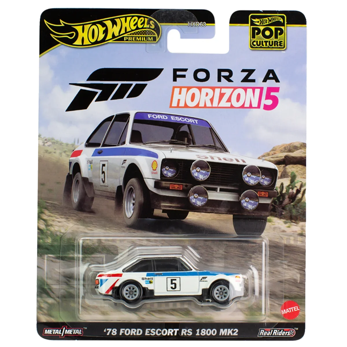 Hot Wheels-Premium Forza Horizon 5 carro modelo brinquedos para meninos, 1:64 Diecast, cultura pop, 78 Ford Escort, RS 1800 MK2, modelo de presente