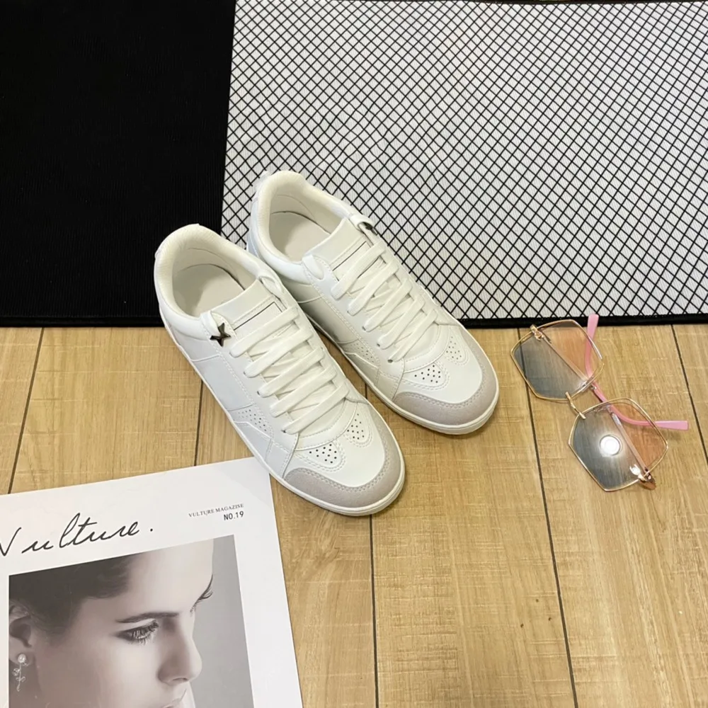 

Fashion Women Shoe Brand Designs Thick Soled White Shoes New Models of Sponge Cake Sports Shoes Casual Lace Up Board Shoes SL014