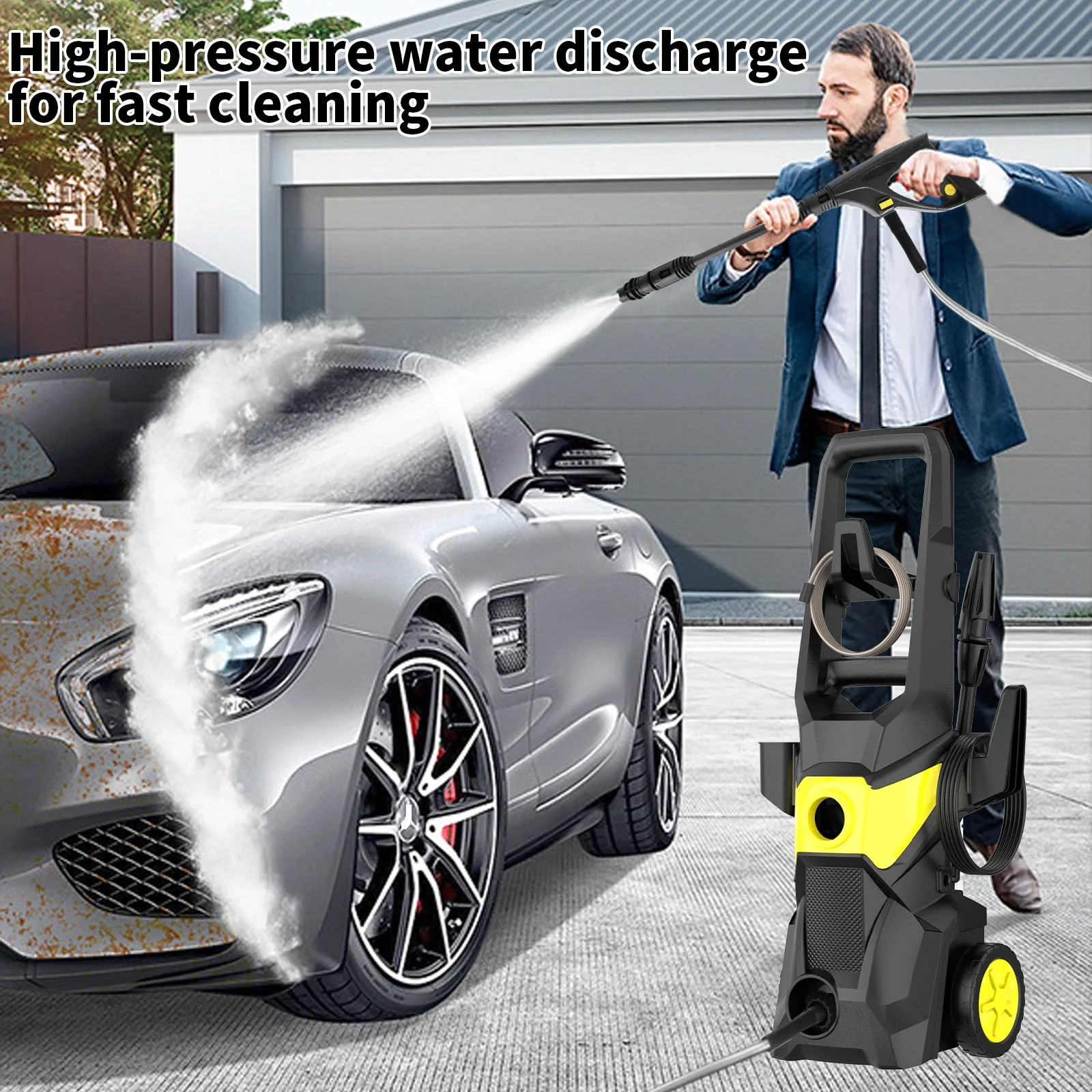 135Bar 1500W Electric High Pressure Washer Car Washer  Garden Washing Water Wash SpraHigh-power Car wash Water Pump