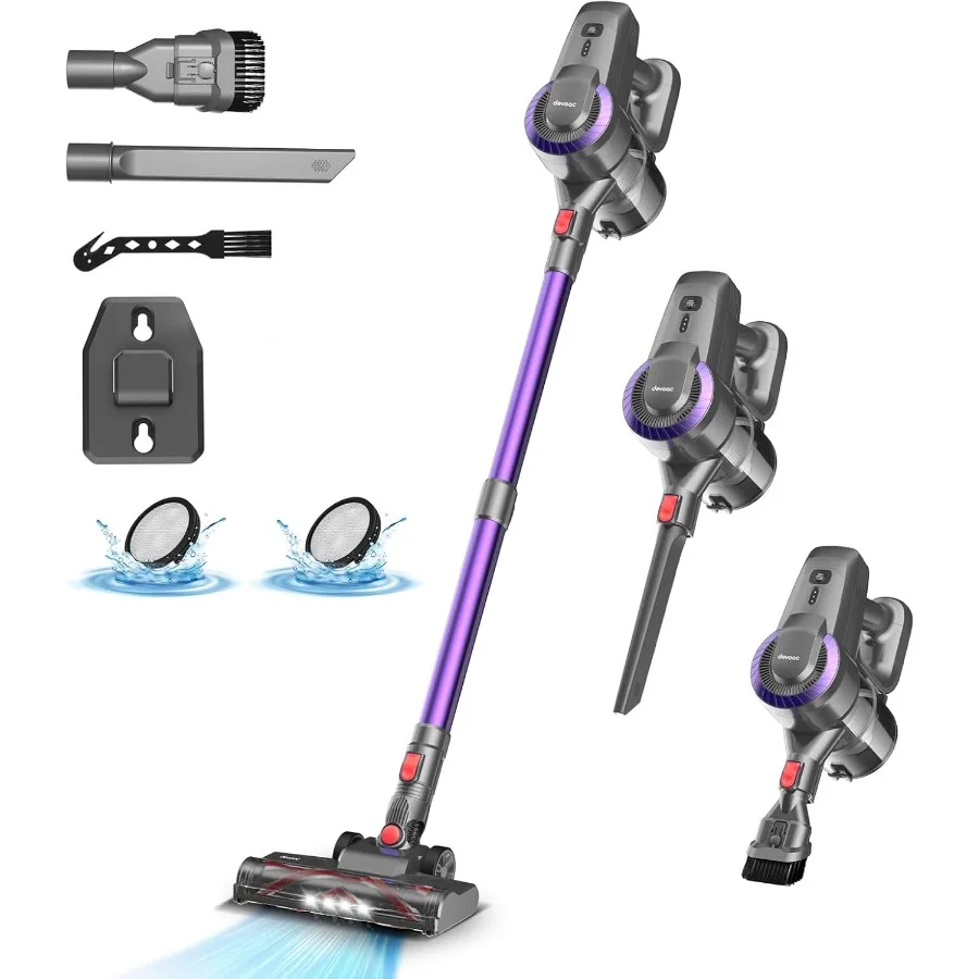

Cordless Vacuum Cleaner Ultra-Lightweight Stick Vacuum 2200mAh Battery Up to 40mins Runtime 6 in 1 Powerful Handheld Vacuum for