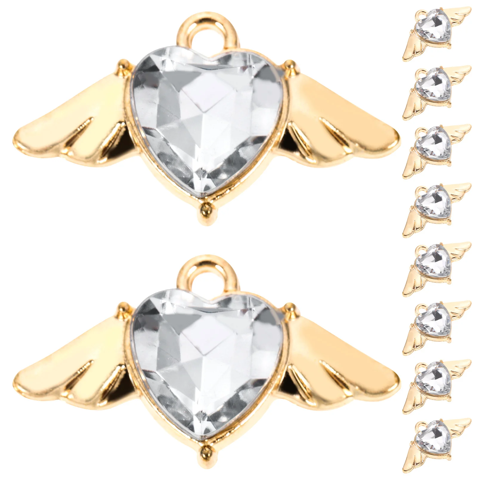 

Heart Wing Charms Creative Jewelry Making Supplies Retro Pendants Bracelet Necklace Connector Charm Crafting Accessories Diamond