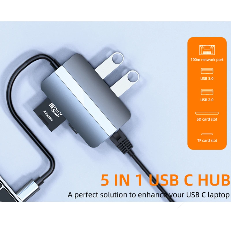 Cubo móvel de usb c para hdmi-compatível com rj45 100m vga adaptador otg thunderbolt 3 doca com pd tf sd jack3.5mm para macbook pro/ar m1