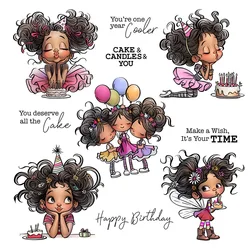 Mangocraft Happy Birthday Cake Little Girls Clear Stamp DIY Scrapbooking Supplies Silicone Stamp For Card Making Albums Crafts