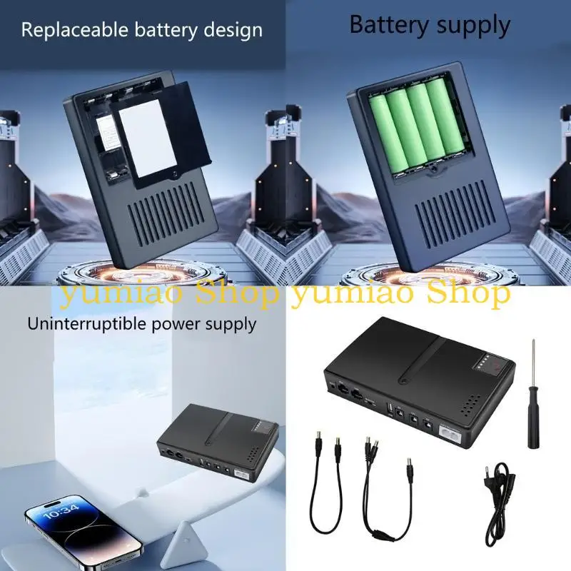 587B UPS Battery Backup 5V 9V 12V Portable Power Supply For Router Switches Phone Uninterruptible Power Supply Adapter