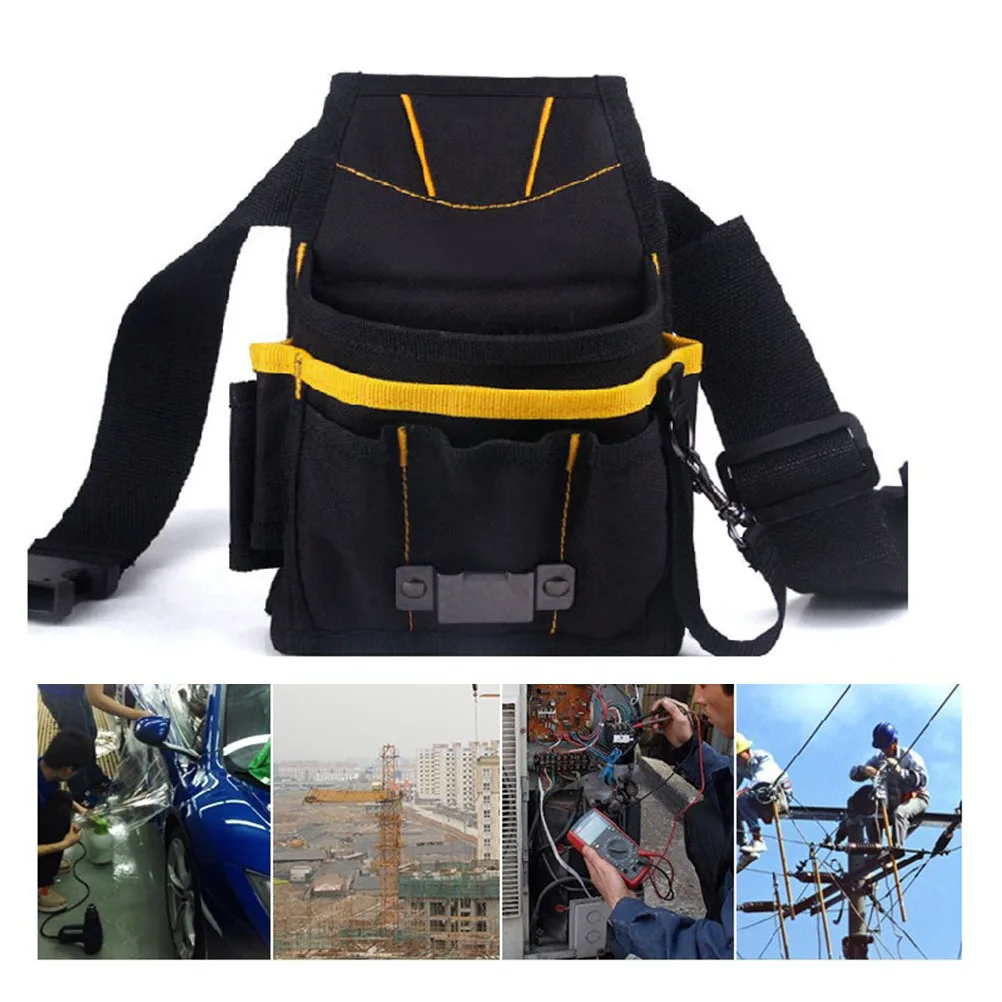 

Waist Bag Tool Kit For Worker Multifunction Oxford Cloth Pouch Large Capacity Lightweight Men Waist Pack Storage Organizer Tool