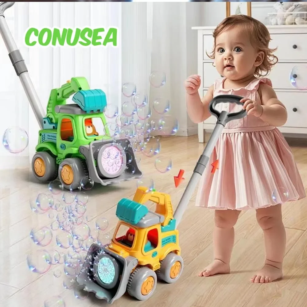 Machine à bulles automatique, Bulldozer, bulles de savon avec lumières, voiture d'ingénierie, chariot à bulles, jouets soufflants pour enfants et bébés