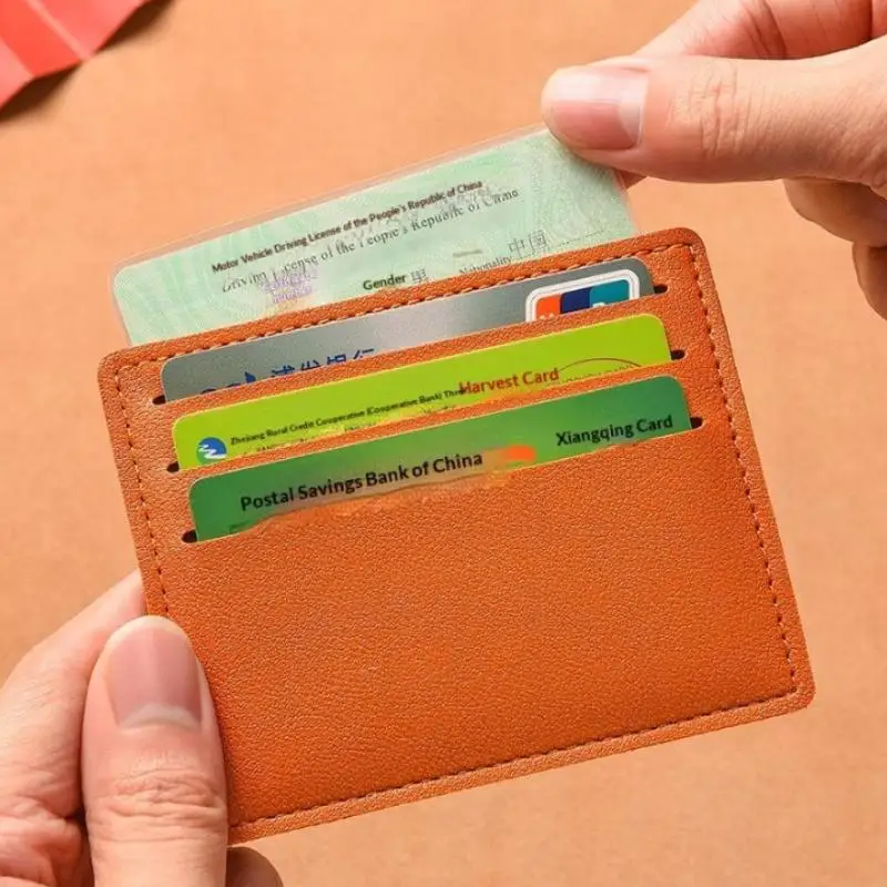 1Pcs Minimalist Leather Credit Card Holder Slim Wallet Multi Slot Credit ID Card Holder Portable Pocket Card Case DIY Christmas