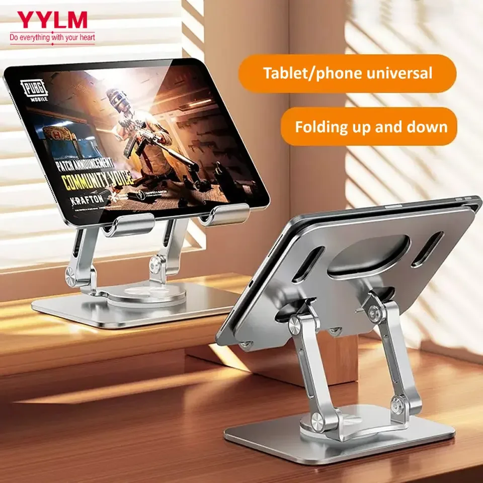 

360° Rotation Tablet Stand for iPad, Adjustable Foldable Tablet Holder,Aluminum Phone Stand Compatible with iPad Pro/ Air/ Mini