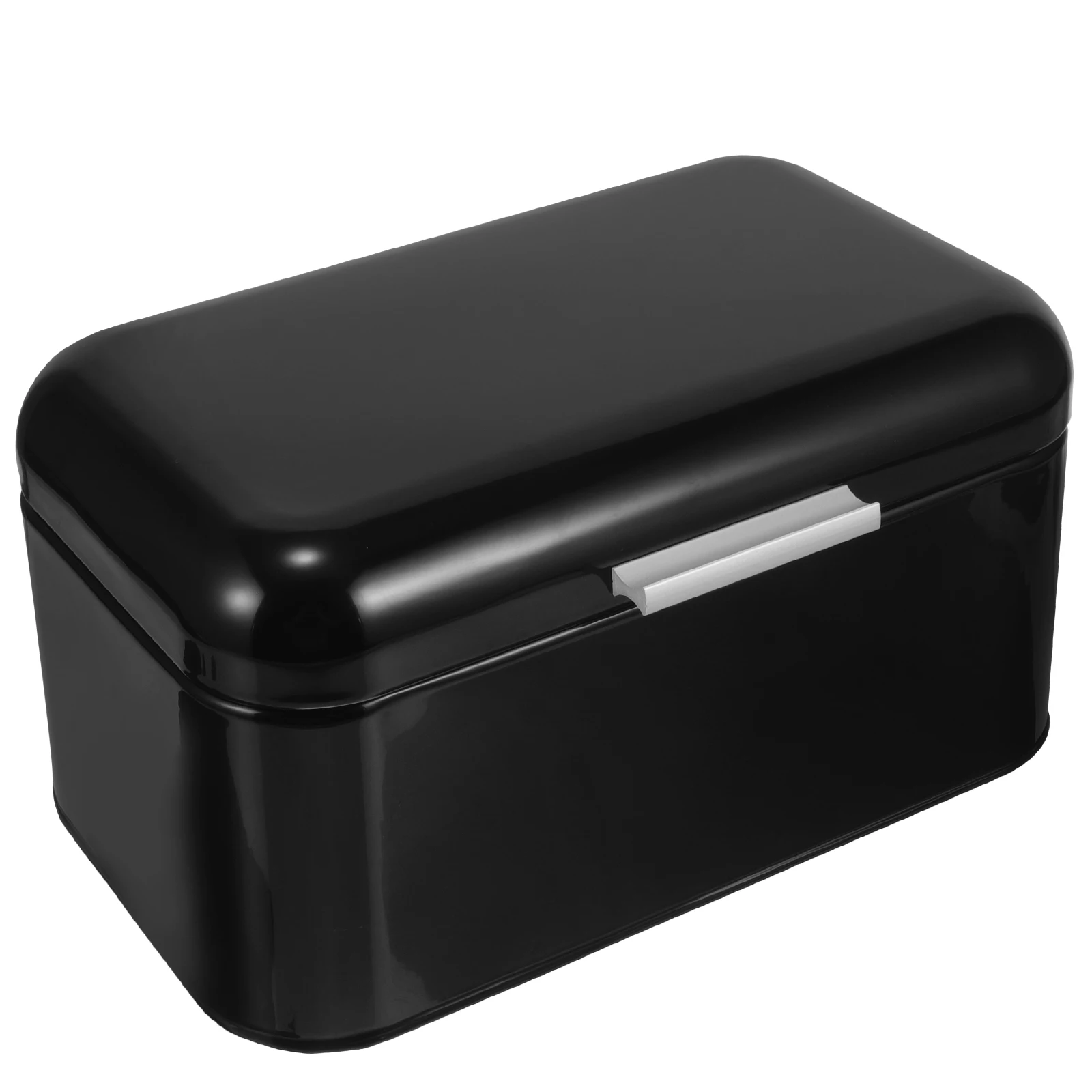 

Airtight Metal Bread Box Vintage Iron Storage Kitchen Countertop Large Capacity Household Food Organizer with Lid Car Black