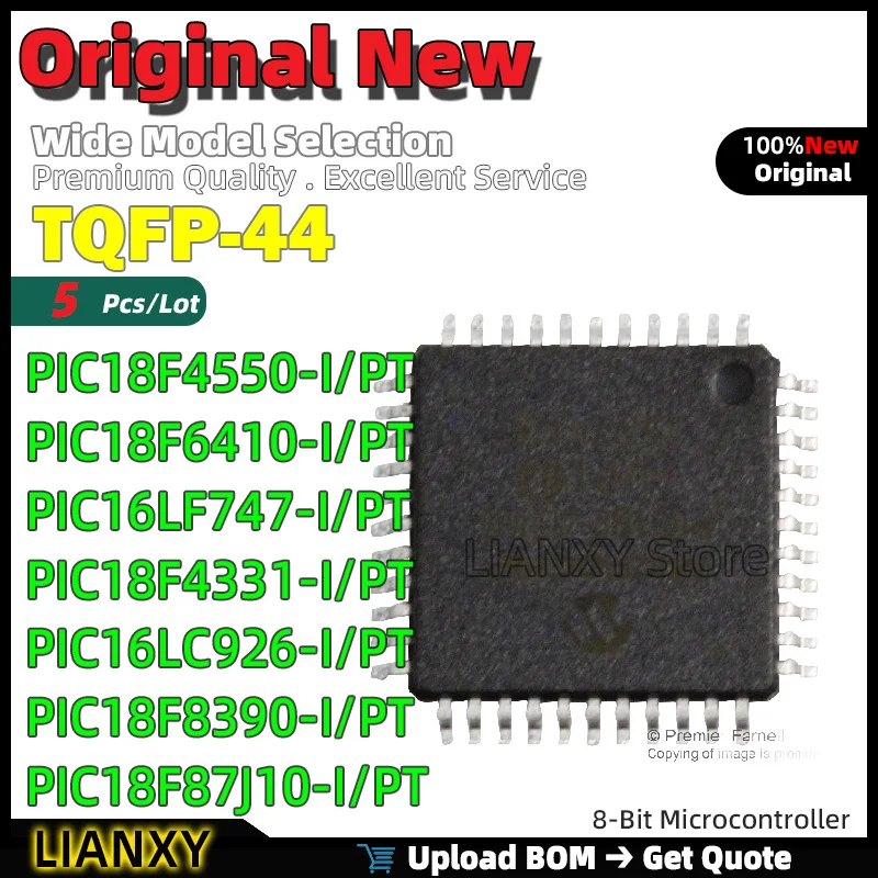 

5шт TQFP-44 PIC18F4550-I/PT PIC18F6410-I/PT PIC16LF747-I/PT PIC18F4331-I/PT PIC16LC926-I/PT PIC18F8390-I/PT PIC18F87J10-I/PT