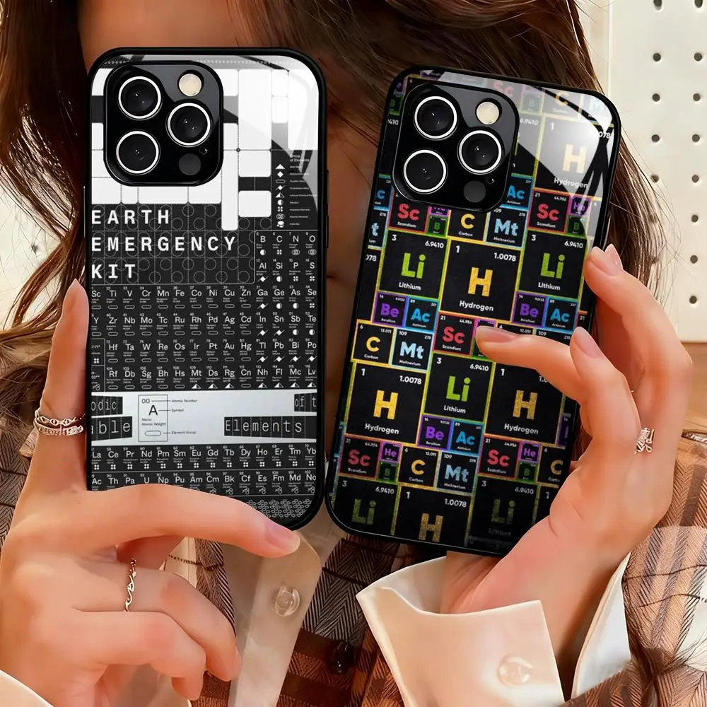 Чехол для телефона с дизайном «Периодическая таблица химических элементов» для iPhone 18 17 16 15 14 13 12 X XR XS 8 Plus Mini Pro Max, стеклянный магнитный чехол.