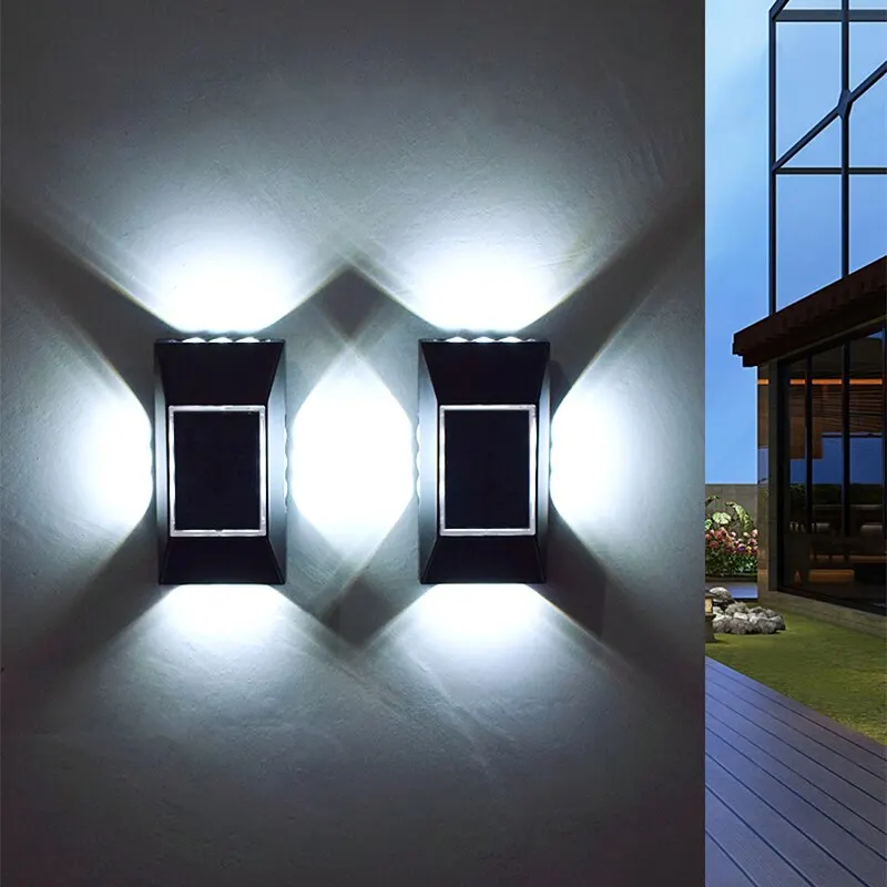 1/3pcs 12 LED Solar Wall Lamp Outdoor Waterproof Four Sides Glowing Light Staircase Villa Balcony Lighting Solar Wall Lights image 5
