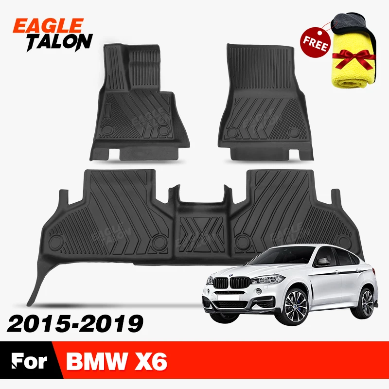 All-Weather TPE Car Floor Mat For BMW X6 F16 2015-2019 2018 2017 2016 Automotive Carpet Cover Interior Protector Accessories