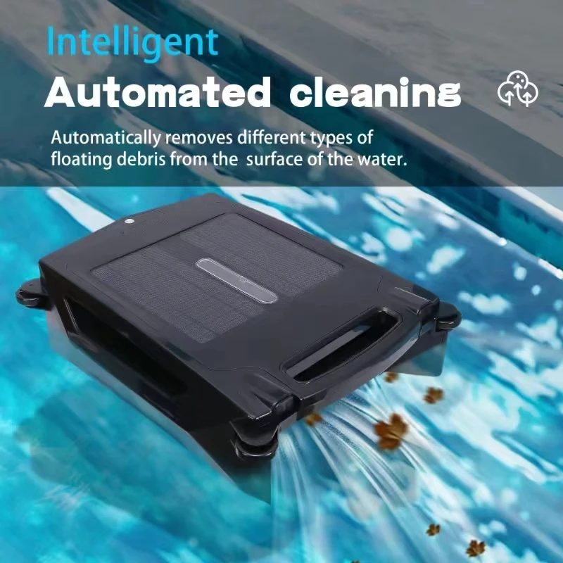 Solar Powered Robotic Pool Surface Skimmer Cleaner App Control Dual Charging Automatic Pool Vacuum Tool & Accessory