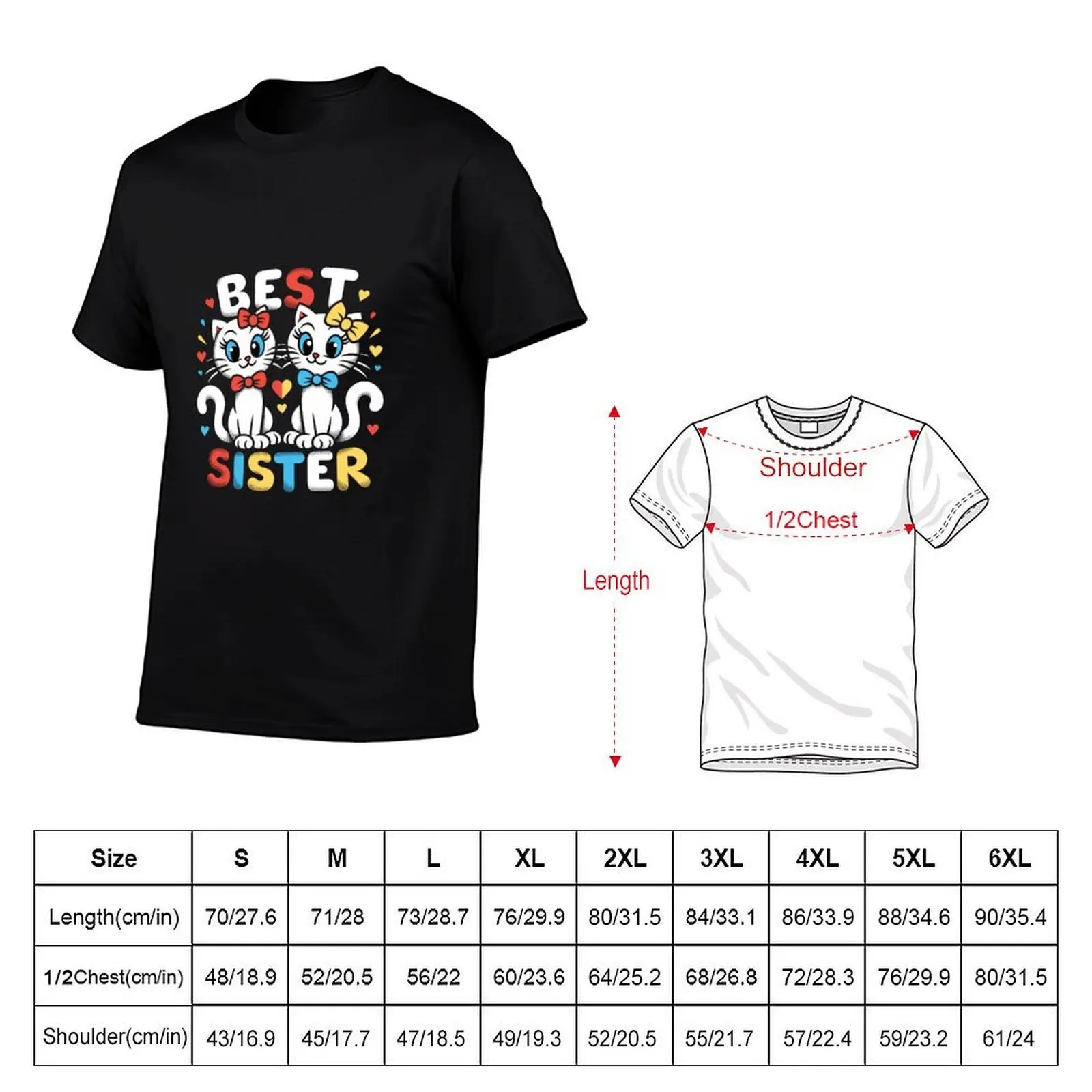 best sister cat -national siblings day-Purrfect Sisterhood T-Shirt funny costumes vintage fitted t shirts for men