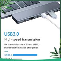 (NEW) Tebe 7 In 1 Type-C Hub USB -C To 4K -Compatible USB 3.0 SD/TF PD Fast Charging Splitter USB C Docking Station
